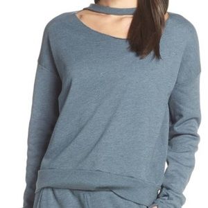 Groceries Apparel Black Cutout Fleece Sweatshirt